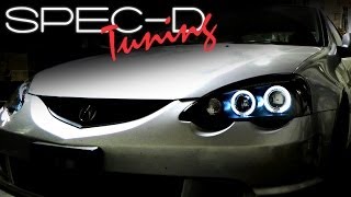 SPECDTUNING INSTALLATION VIDEO 20022004 ACURA RSX PROJECTOR HEAD LIGHTS [upl. by Asusej551]