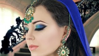 Green and Blue Smokey Eye Makeup Tutorial  Asian  Indian Bridal [upl. by Koziara]