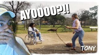 RACIST KAREN WHOOPING A BLACK DISABLED GUY SHOCKING [upl. by Itsim]