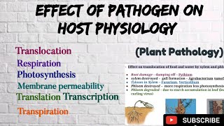 Plant pathology lecture 2 Effect of pathogens on host physiology notes Post penetration stage [upl. by Nhguahs]