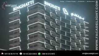 Binghatti Creek Dubai  Facade Lighting Project dubai facadelightingservices [upl. by Assel]