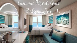 Carnival Mardi Gras Balcony Cabin Tour [upl. by Shirlee]