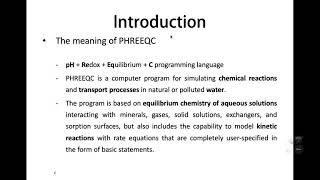 자연수지구화학 연습introduction to PHREEQC [upl. by Aicel789]