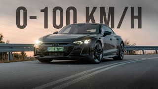 2021 Audi RS etron GT acceleration from 0 to 100 kmh and driving sound [upl. by Wentworth]