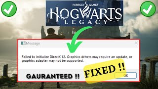 Hogwarts Legacy failed to initialize directX 12 Graphic drivers may require an update [upl. by Hellene]