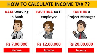 HOW TO CALCULATE INCOME in SIMPLE STEPS with EXAMPLES  AY 202021 amp FY21  INCOME TAX CALCULATION [upl. by Ainoz]