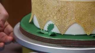 How To Decorate a Christmas Poinsettia Cake  Part Two  Global Sugar Art [upl. by Analise]