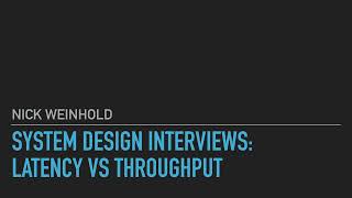 System Design Interview Basics  Latency vs Throughput [upl. by Flann]