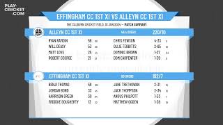 Effingham CC 1st XI v Alleyn CC 1st XI [upl. by Enilram19]