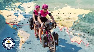 Tandem Cycling Around The World  Guinness World Records [upl. by Chrysa]