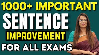 1000 Important Sentence Improvement For all Exams  SSC CGL CHSL MTS CPO STENO amp Other exams [upl. by Pryce27]