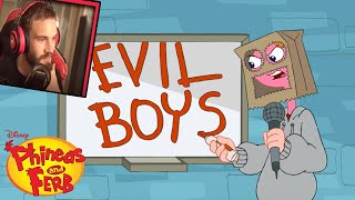 PewDiePie Reacts to EVIL Boys  Phineas and Ferb [upl. by Ahsakat2]