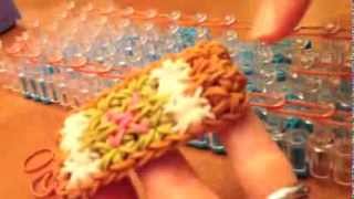 Rainbow Loom Double Wide Starburst Bracelet [upl. by Socram]