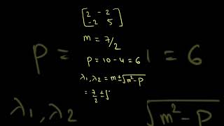 Short trick to calculate eigenvalues of a 2 x 2 matrix [upl. by Ahsener]