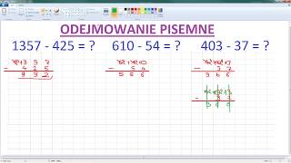 Jak odejmować pisemnie liczby  przykłady  ForumWiedzy [upl. by Spector278]