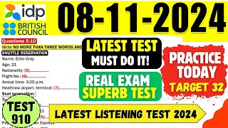 IELTS Listening Practice Test 2024 with Answers  08112024  Test No  910 [upl. by Ayerhs519]