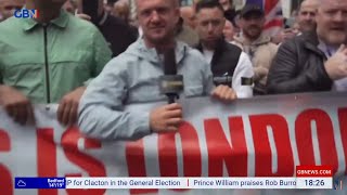 Tommy Robinson march amp rally ‘Hate Chants’ and ‘Far Right’ [upl. by Eikcin534]