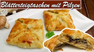 Blätterteigtaschen mit Pilzen  schnelles vegetarisches Rezept [upl. by Sumerlin]