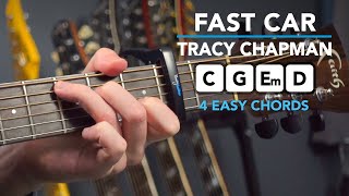 Tracy Chapman Fast Car  Simple Chords Only Guitar Tutorial [upl. by Etna10]