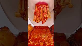 ASMR SPICY ENOKI MUSHROOMS shorts [upl. by Etna]