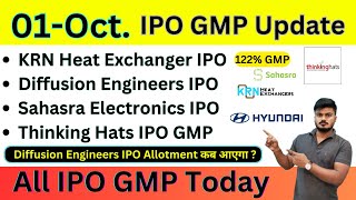 Diffusion Engineers IPO Allotment  KRN Heat IPO GMP  SME IPO GMP  Upcoming IPO [upl. by Pomfrey]