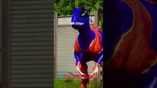 Colorful Superhero Dino Battle Blue IRex vs Spiderman Spinosaurus vs Indoraptor jurassicworld [upl. by Renny]