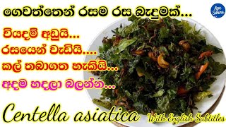 ගෙවත්තෙන් ඕනම බතකට ගැලපෙන රසවත් බැදුමක්  Gotu kola Recipe  Gotu kola Baduma  Gotu kola beduma [upl. by Yatnuahc]