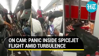 Video SpiceJet flight faces severe turbulence during descent several injured probe on [upl. by Stilu]