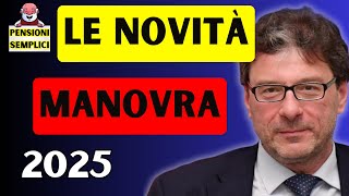 🟨 PENSIONI LE NOVITA DELLA MANOVRA FINANZIARIA 2025❗️ DETRAZIONI BONUS IRPEF BENEFIT❗️ [upl. by Panthea]