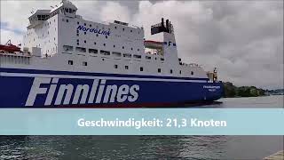 Travemünde Auslaufen der Finnlines quotFINNPARTNERquot  28072023 Shipspotting [upl. by Klemens738]