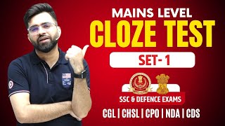 Set1 High Level Cloze Test  English For SSC CGL CHSL CPO STENO NDA CDS  Tarun Grover [upl. by Oisangi]