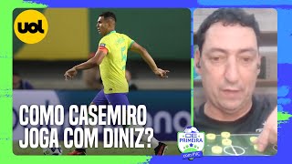 COMO CASEMIRO JOGA NA SELEÇÃO BRASILEIRA DE FERNANDO DINIZ PVC MOSTRA NA PRANCHETA [upl. by Kemble671]