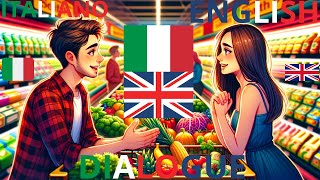 CONVERSAZIONE BASE INGLESEITALIANO  DIALOGO AL SUPERMARKET Scoprire insieme lalimentazione sana [upl. by Areehs359]