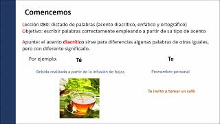 Dictado de palabras acento diacrítico enfático y ortográfico  6to Primaria  Español [upl. by Wendeline]