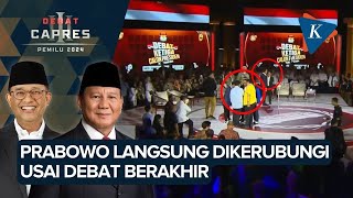 Debat Capres Selesai AniesCak Imin Turun Podium Prabowo Langsung Dikerubungi [upl. by Eylhsa]