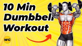 10 MIN Full Body Workout Dumbbells Only For Beginners At Home [upl. by Kessia240]