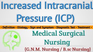 Increased Intracranial Pressure ICP In Hindi  Medical Surgical Nursing Lecture [upl. by Bachman]