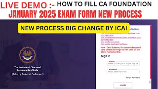 How to Fill CA Foundation January 2025 Exam Form  Full Process  CA Foundation Exam Form Process [upl. by Nesto]