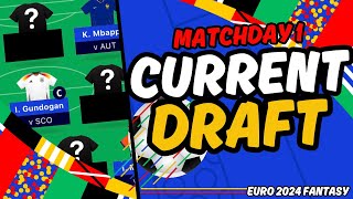 Euro Fantasy MY UPDATED DRAFT TEAM Euro 2024 Fantasy Football [upl. by Brest]