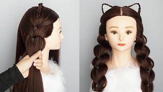 Latest Braids Hairstyle 2023  Hair Style Girl School Easy Two Braids  Easy And Cute Hairstyle [upl. by Lumbard]