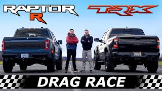 2023 Ford F150 Raptor R vs Ram TRX  DRAG RACE amp OFFROAD RACE [upl. by Nerahs391]