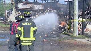 Suffolk fire rips through building and leads to demolishment [upl. by Nilkoorb]