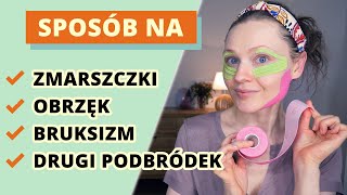 WYPRASUJ ZMARSZCZKI ŚPIĄC 😴 KINESIOTAPING pod oczy  drugi podbródek 🩹 Masaż  TAPING [upl. by Ennairam859]