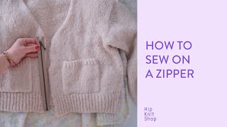 How to sew a zipper into a knitted jacket  knits [upl. by Cal]