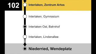 PostAuto Ansagen  102 Interlaken Ost – Ringgenberg – Niederried [upl. by Heiney]