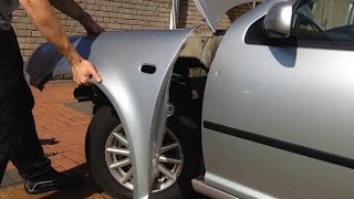 VW Golf MK4  how to removereplace front wing video [upl. by Ronen]