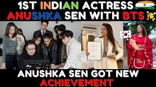 1 Indian Actress with BTS  Anushka sen in korea for new project  Anushka sen got new Achievement [upl. by Singh]