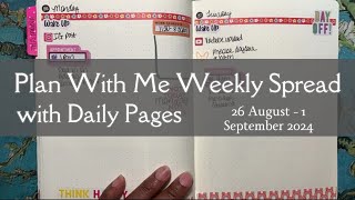 Daily Pages Plan With Me  26 August thru 1 September 2024 [upl. by Secnarfyram262]