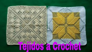 CUADRADO PARA COLCHAS Y COJINES Tejidos a Crochet Muestras [upl. by Linkoski]