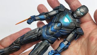 How to custom repaint Iron Man mark 30 Blue steel battle damage ZD Toys 110 scale Marvel 🧿🙏 [upl. by Rheingold]